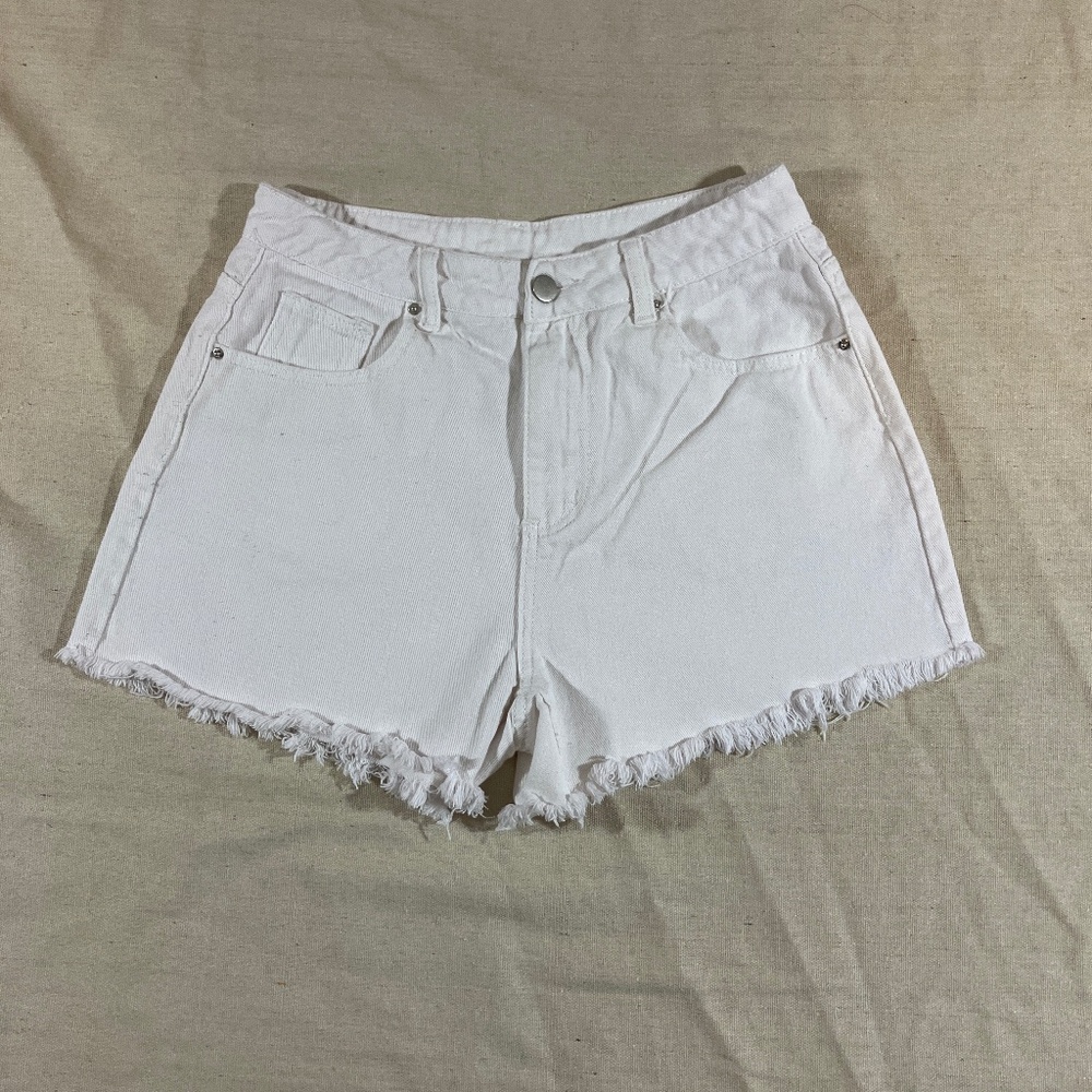 White cut off Jean shorts hippie